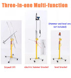 Drywall Lift Drywall Jack Lift with Electric Hammer & Level Bracket, Rolling Plaster Board Lifter, 3.0/4/5 M Drywall Lifter Panel Hoist for Ceiling and Walls(4.5 m(14.7ft))