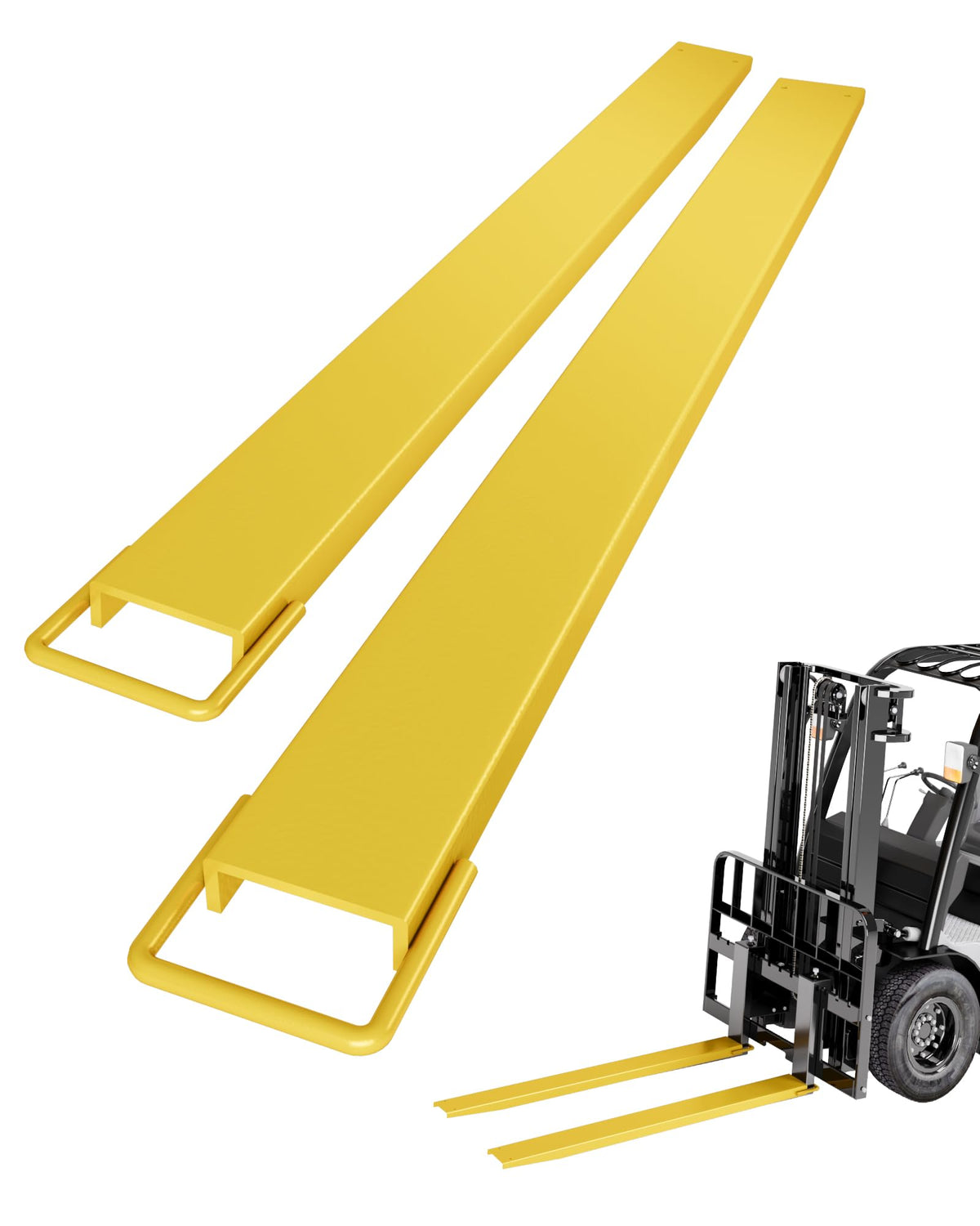 Pallet Fork Extension 4.5" Width 96" Length Heavy Duty Steel Pallet Extensions for Forklift Truck 1 Pair, Orange