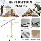 Gypsum Board Lifter, Sheet Lifter, Level Gauge, Lifting Jack Tool with Lockable Universal Wheels, Strong Load-Bearing Capacity, Suitable for Construction, Construction Sites ()