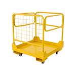 Forklift Safety Cage 36''x36'', 1200 LBS Capacity Forklift Work Platform with 4 Universal Swivel Wheels, Collapsible Lift Basket Aerial Rails Aerial Platform