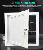 Lockable Ceiling Access Panel 11x26in - Easy Drywall Lift Attic Door for Cable, Electrical & Plumbing Access - Durable Hatch Door for Convenient Inspection & Service