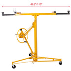 Professional Drywall Panel Hoist with Heavy-Duty Steel Construction, Secure Locking and Built-In Winch - Drywall Lift Lifts Up to 11 Feet, 150lbs Load Capacity (Yellow, 11 ft)