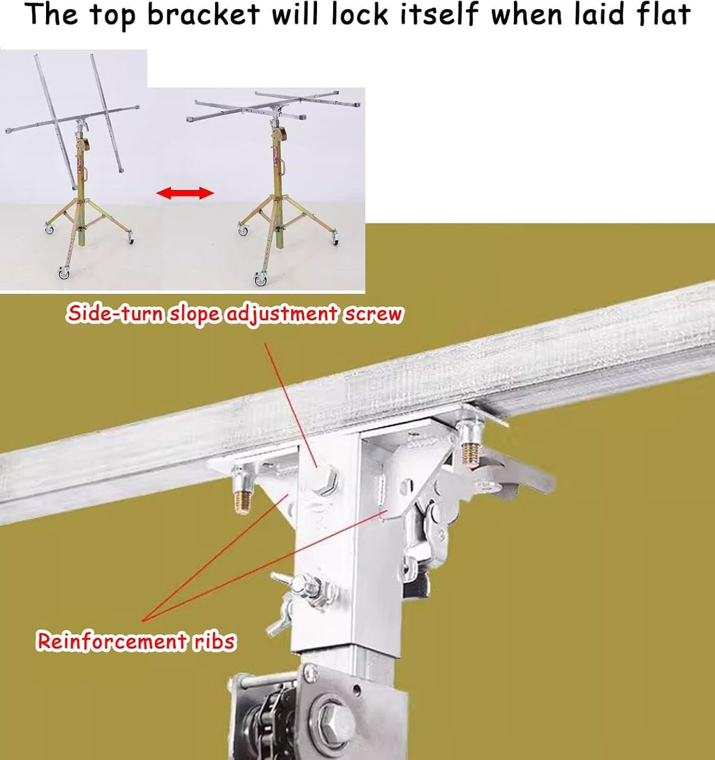 Handling Panel Lifting Jack for Home Improvement, Drywall Lift Drywall Lift Plaster Board Lifter with Bag, 132lbs Sheetrock Hoist Lifts with Telescopic Arm(3.5 m(11.5ft))