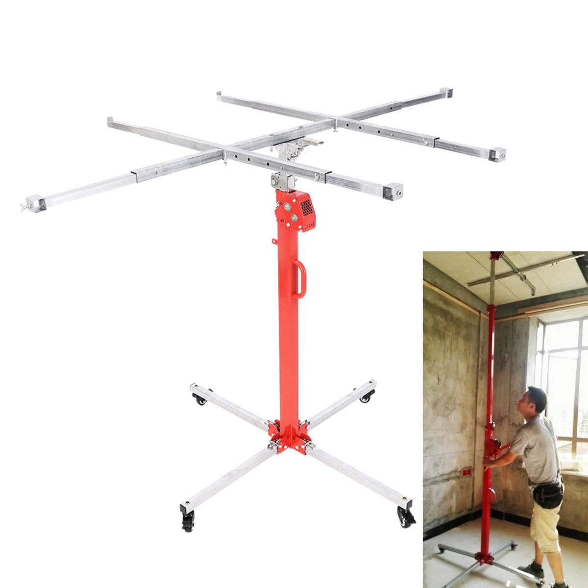 Sheetrock Lift Drywall Lift, Drywall Panel Hoist, Foldable Sheetrock Lift, Drywall Lift for Home Improvement, Suitable for Carpentry, Residential and Commercial Use(3m/118in)