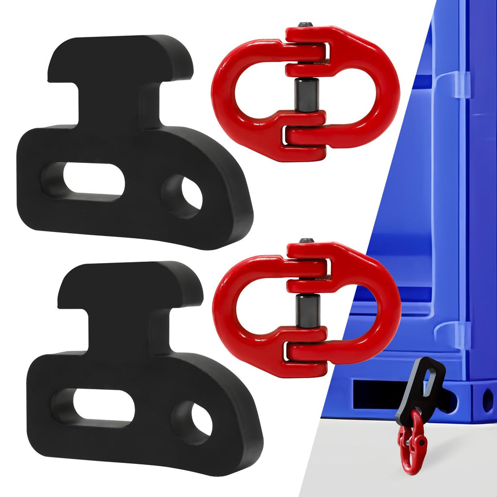 Bundle - 1/2" x 5' G80 Shipping Container Loading Chain with 2 Pack Bridle Hooks & Butterfly Clamps, Heavy Duty Cargo Securing Tie Down for Container Freight