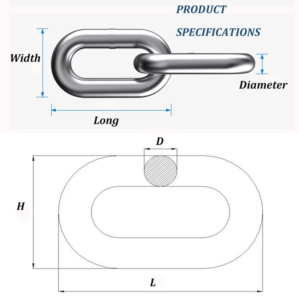 Stainless Steel Coiled Chain,Garden Safety Chain Lock Door Lock Car Lock Workshop Chain Decorative Chain Safety Guardrail Chain Restrain The Dog Chain Dog Chain (35kg)