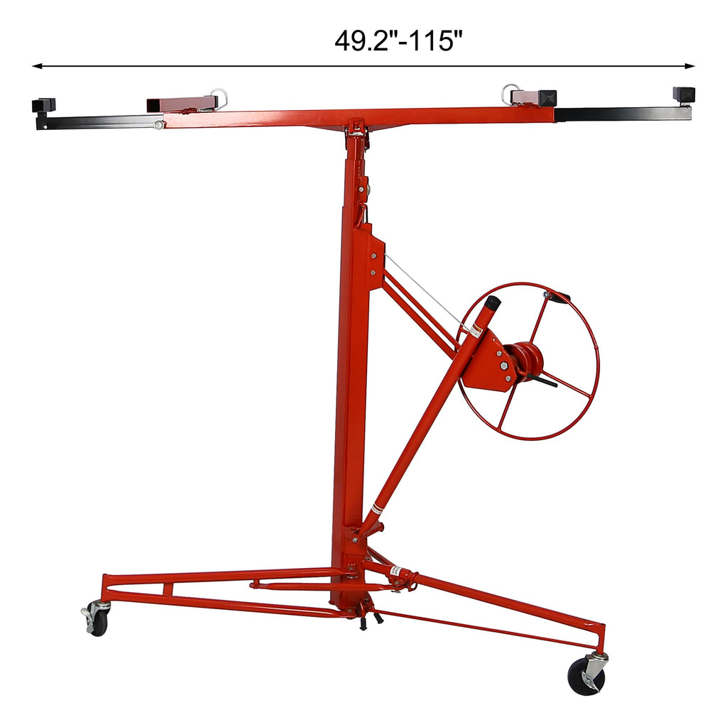 Red Drywall Lift 150 Lbs Capacity, 16' Panel Hoist Jack Construction Tool