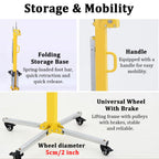 3.5/4/4.5/5m Drywall Lift Movable, 110LBS Heavy Duty Drywall Hoist Panel Lifter with Adjustable Telescopic Arm & 4 Locking Wheels, Foldable Sheetrock Hoist for Construction,4m