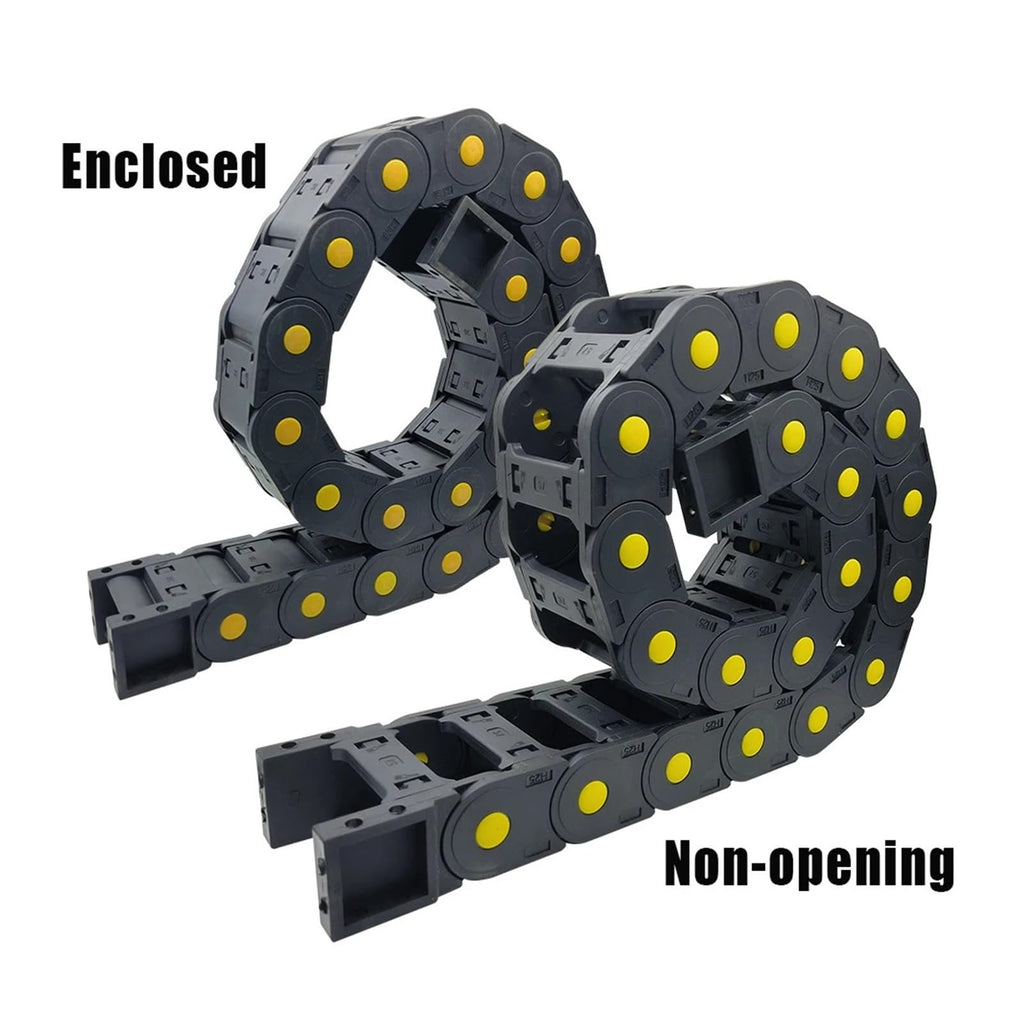 25x25 25x38 25x50 25x57 25x70 25x77 25x103mm Nylon Mochine Towline Cable Chain Non-Opening Enclosed Drag Chain L1m for CNC