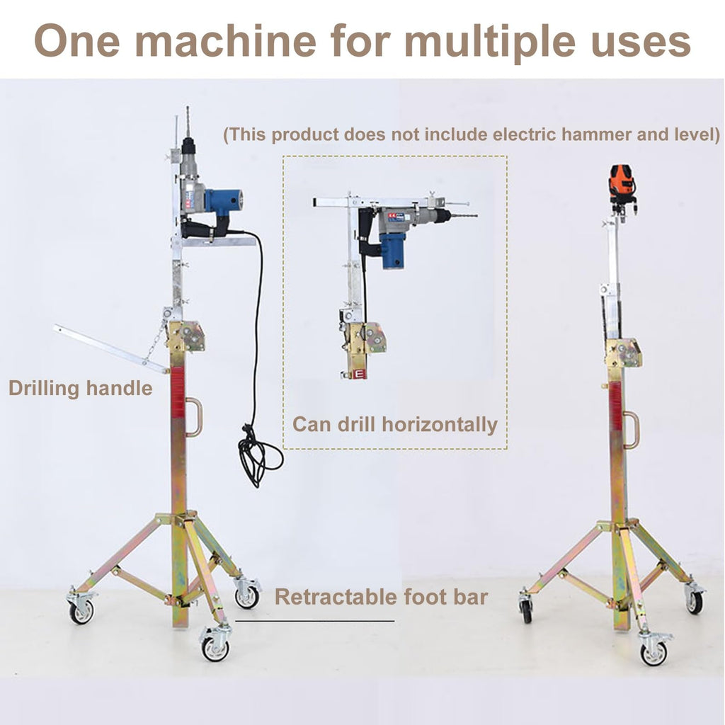 Drywall Jack Lifter, 3 Meters Adjustable Telescopic Arm Drywall Lifter,with Locking Casters,Suitable for Furniture Decoration, Industry