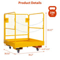 Forklift Man Basket, 36X36 Inches Forklift Safety Cage 1200 Lbs Capacity，Heavy Duty 2-Man Collapsible Work Platform with Lock & Safety Harness, Lift Basket for Telehandler, Aerial Work