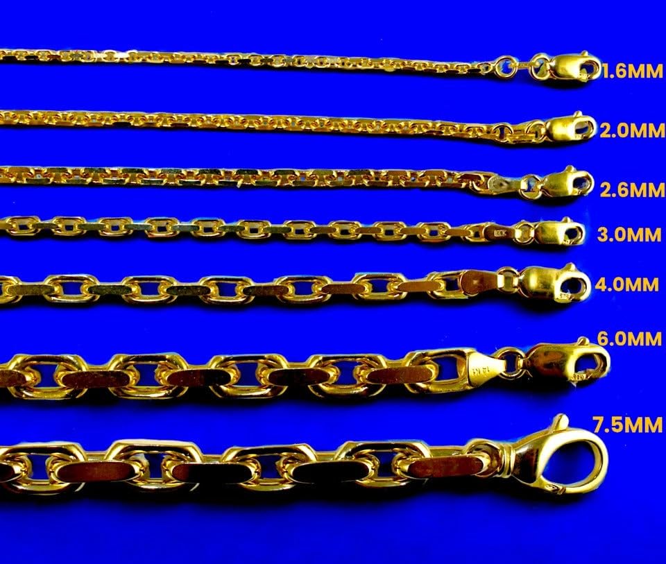 14K Yellow Gold SOLID Rolo Cable Necklace Bracelet Chain 1.5mm-7.5mm 7"-30" | MADE IN ITALY