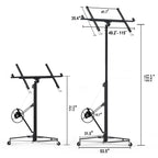 Heavy Duty Drywall Lift 13 Ft with 150LBS Capacity, Rolling Sheetrock Hoist Panel Jack, 360 Degree Adjustable Telescopic Arm, 3 Lockable Wheels for Easy Mobility and Stability,Black