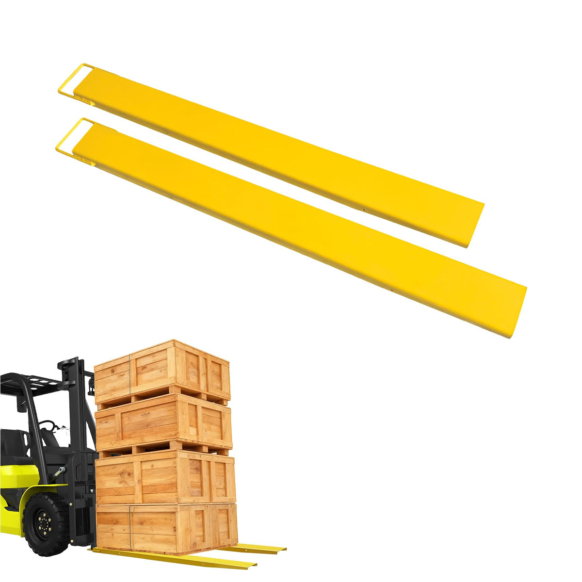 96" Fork Extensions for Forklift, Heavy Duty Forklift Extensions 5.5" Width, 1 Pair Pallet Fork Extensions for Forklift Truck - Fits 5" Forks, 4400 Lbs Capacity