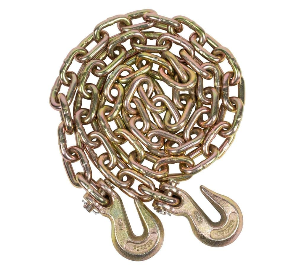 Mytee Products (4 Pack) 3/8" X 25' G70 Chain with Grab Hooks, WLL 6,600 lbs