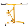 Gecheer Drywall Lift Hoist Jack – 11 ft Adjustable Panel Lifter for 4x8 to 4x16 Sheets, 150 lb Capacity, Foldable Steel Frame with Built-in Winch & Brake, Easy One-Person Operation