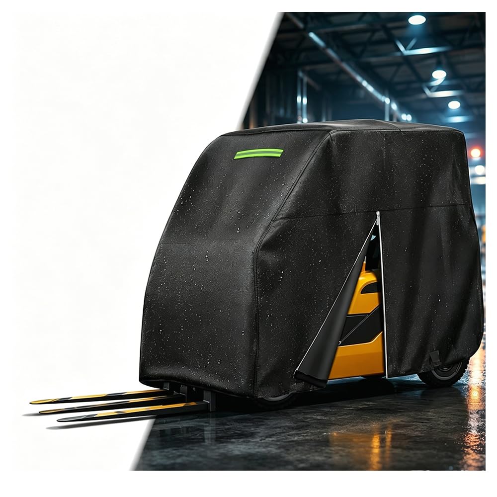Forklift Cover for Hyster S50 2010-2020 2021 2022 2023 2024 2025 2026 Machinery Shield & Equipment Guard with Reflective Strips Side Zipper & Adjustable Fasteners