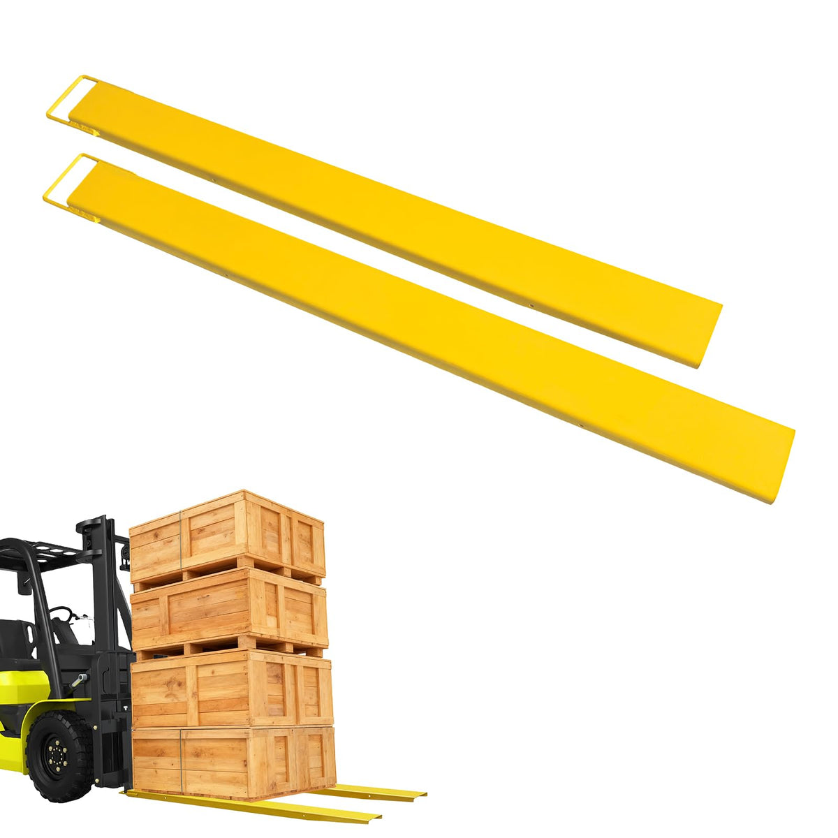 96" Fork Extensions for Forklift, Heavy Duty Forklift Extensions 5.5" Width, 1 Pair Pallet Fork Extensions for Forklift Truck - Fits 5" Forks, 4400 Lbs Capacity