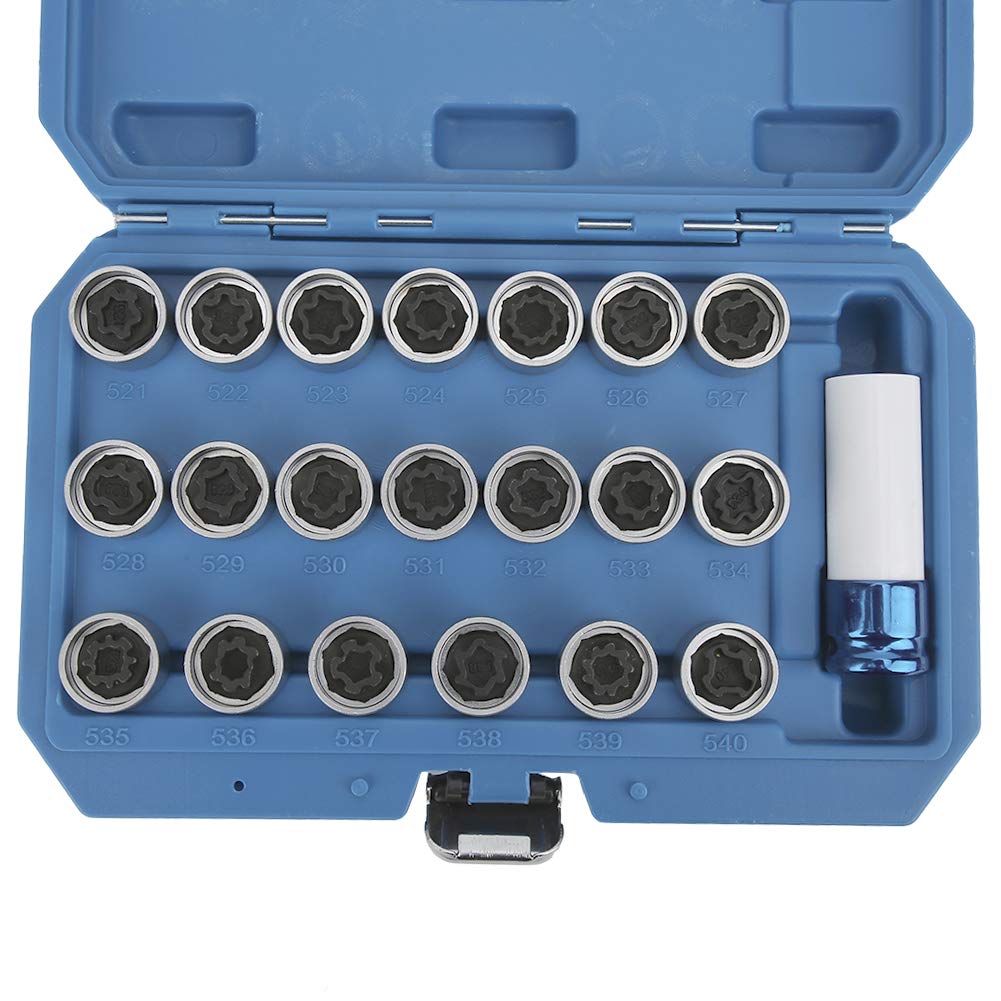 21Pcs Wheel Locking Lug Nut Key Set, Anti Theft Kit for Mini Series E12 E21 E23, with Convenient Storage Box, sturdy Alloy Material, outstanding Fit for Multiple