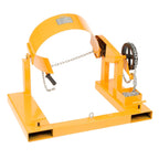 Global Industrial Forklift Tilting Drum Dumper with Pull Chain, 1500 Lbs Capacity,For Use with 55 Gallon Drums, Steel Construction, Yellow Powder Coat Finish