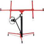 11FT Drywall Lift Hoist, 150 lbs Capacity Panel Lifter with Telescoping Arm, Steel Construction Drywall Hoist for Ceiling Installation, 4-11FT Adjustable Height(Black+Red)