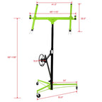 Drywall Lift 11ft Drywall Panel Hoist with Wheels Winch with Brake 150 lbs Load Capacity 11 Foot High Ceiling Drywall Installation Tool Jack Lifter Green