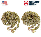 Mytee Products 2 Pack NEW 3/8" x 16' Grade 70 Transport Chain Made in USA! with G70 Grab Hooks