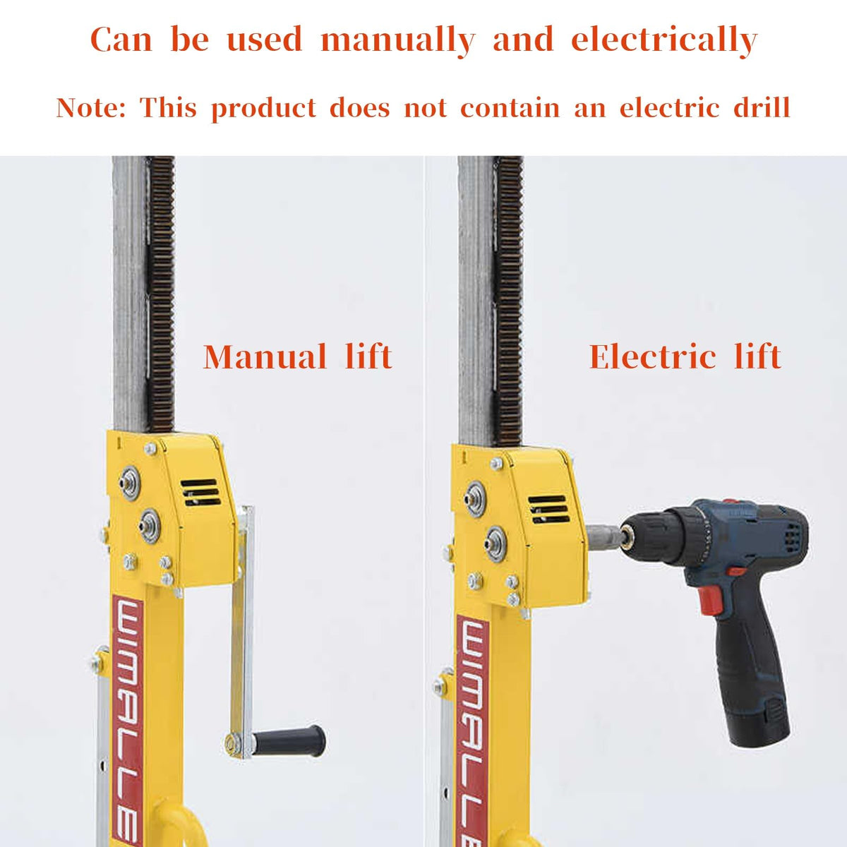 4M Drywall Lift, Manual Electric Dual Power Sheetrock Jack for Ceiling Walls, Stable Panel Lifter with Smooth Height Adjustment, Labor Saving Construction Tool for Contractors