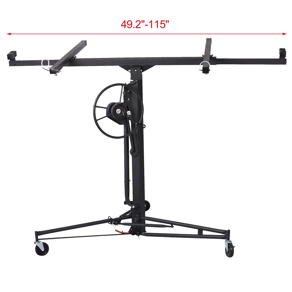 Drywall Lift 11 Ft Sheetrock Lift for Ceiling Lockable Rolling Caster Drywall Lifter Construction Tools for Ceiling 150 Lbs Heavy Duty for Home Improvement