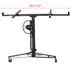 16FT Drywall Lift Sheetrock Lift, 150LBS Capacity, Drywall Lift Panel Hoist with Telescopic Arm, Drywall Jack Lift with 3 Lockable Wheels for Home Improvement Classic, 4'x16' Panel Size, Black