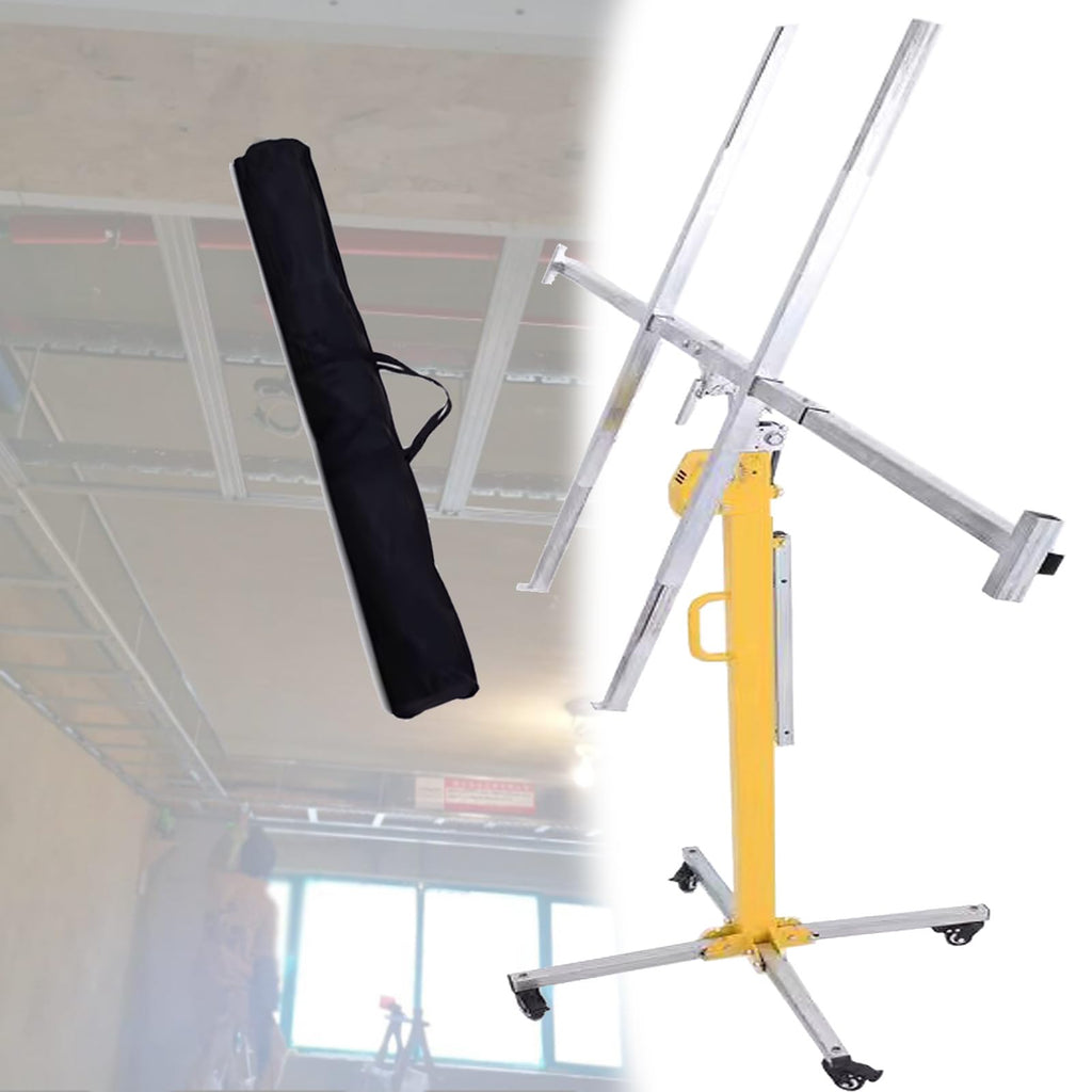 Drywall Jack Lift for Ceilings, Heavy Duty Drywall Lift, Rolling Drywall Lift Panel Lift, Adjustable Drywall Jack Lift, Steel Construction Tools ()