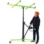 Tidyard Drywall Lift Panel Hoist, 11 Foot Adjustable Telescoping Steel Drywall Lifter with Built-in Winch Brake and Foldable Tripod Base for Home Renovation and Commercial Construction