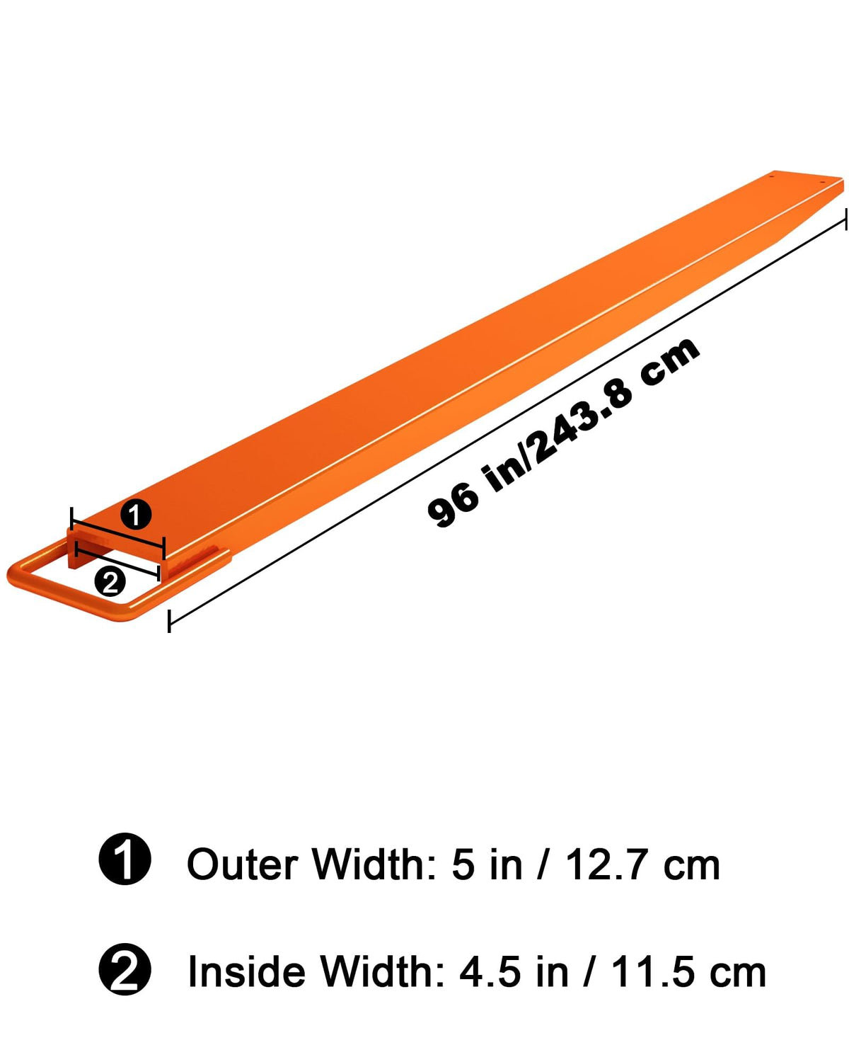 Garvee Pallet Fork Extension 4.5in Width 96in, 1 Pair for Forklift