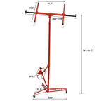 16FT Drywall Lift Sheetrock Lift, 150LBS Capacity, Drywall Lift Panel Hoist with Telescopic Arm, Drywall Jack Lift with 3 Lockable Wheels for Home Improvement Classic, 4'x16' Panel Size, Red