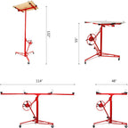 Plasterboard Lifter Height Adjustable Good Load-bearing with Castors Detachable Multi-Function Drywall Lift Plasterboard Panel Rolling Lifter Gadget (Metal)