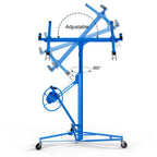Drywall Lift 16FT, Sheetrock Lift 150LBS Heavy Duty Drywall Lift Panel with 360° Adjustable Telescopic Arm & 3 Lockable Wheels, Drywall Lifter for Home Improvement (Blue)