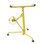 16 FT Drywall Lift – Panel Rolling Hoist Jack Lifter Sheetrock, Drywall Lifting Construction Tools, Caster Wheel with Adjustable Telescopic Arm, Yellow