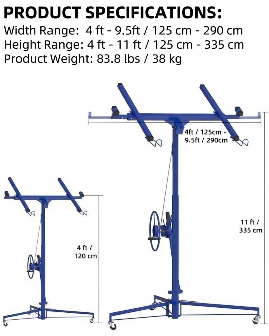 CuisinSmart 11 ft Drywall Lift 150 LBS Capacity Sheetrock Lift