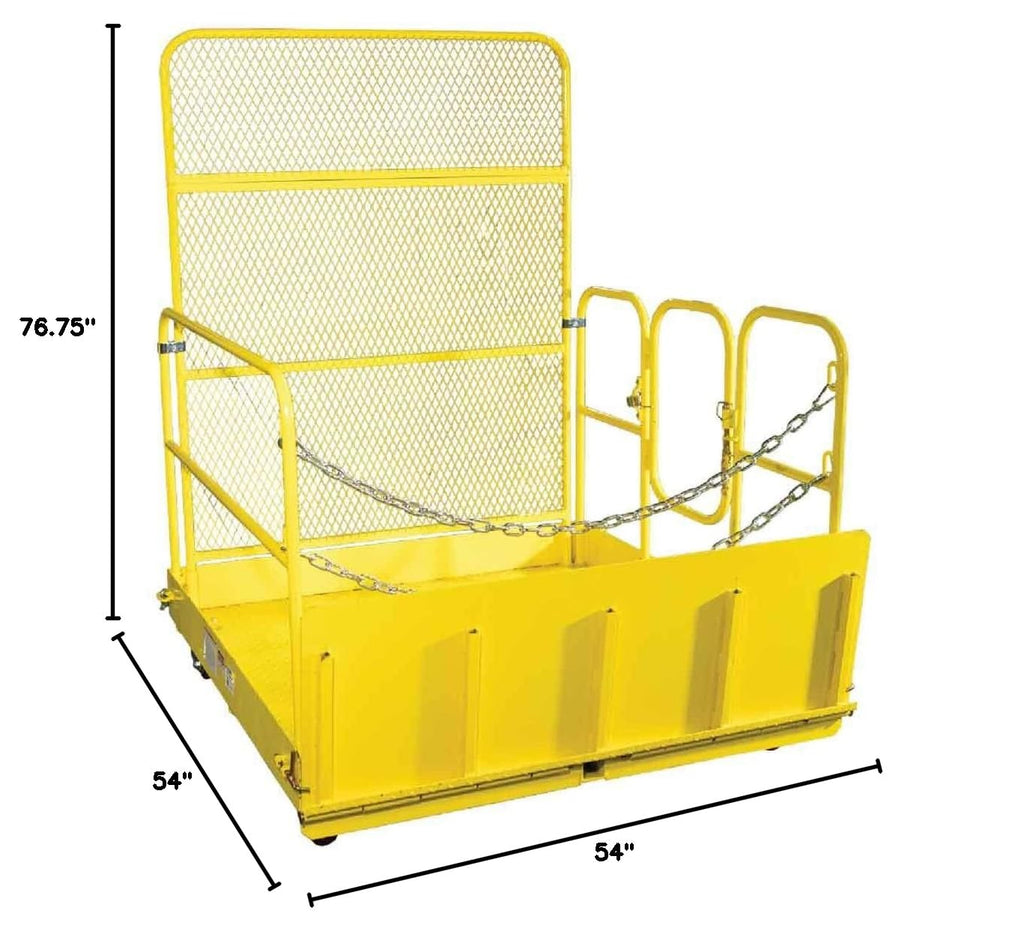 Titan Attachments 54-in Wide Mobile Easy Loading Work Platform for Fork Trucks and Forklifts