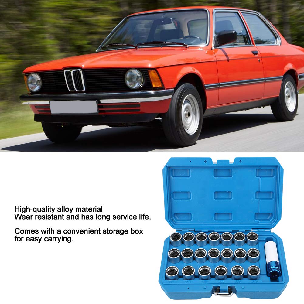 21Pcs Wheel Locking Lug Nut Key Set, Anti Theft Kit for Mini Series E12 E21 E23, with Convenient Storage Box, sturdy Alloy Material, outstanding Fit for Multiple
