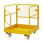 GarveeTech Forklift Safety Cage, 36 in x36 in inch Heavy Duty Collapsible Forklift Work Platform,1200 LBS Capacity with 4 Universal Wheels, for Most Aerial Jobs