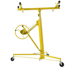 16 FT Drywall Lift – Panel Rolling Hoist Jack Lifter Sheetrock, Drywall Lifting Construction Tools, Caster Wheel with Adjustable Telescopic Arm, Yellow