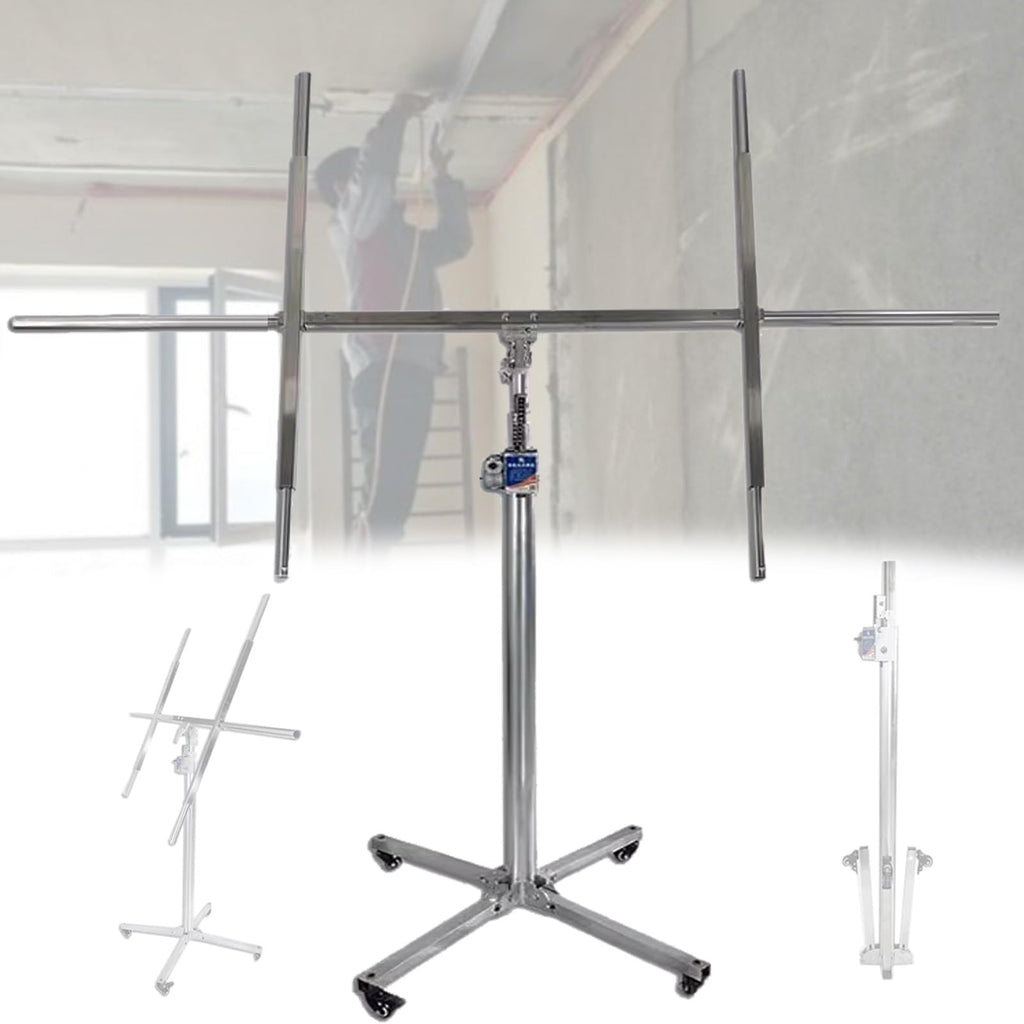 Gypsum Board Lifter, Sheet Lifter, Level Gauge, Lifting Jack Tool with Lockable Universal Wheels, Strong Load-Bearing Capacity, Suitable for Construction, Construction Sites ()