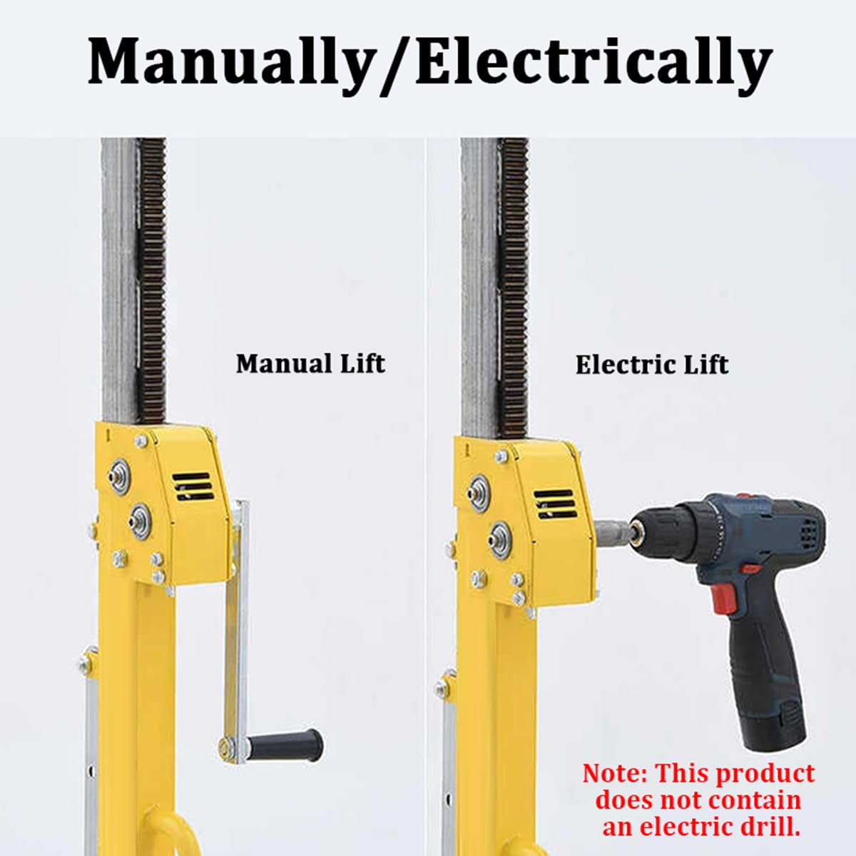 Drywall Lift with Adjustable Arm and Wheels for Construction Sheetrock Hoisting