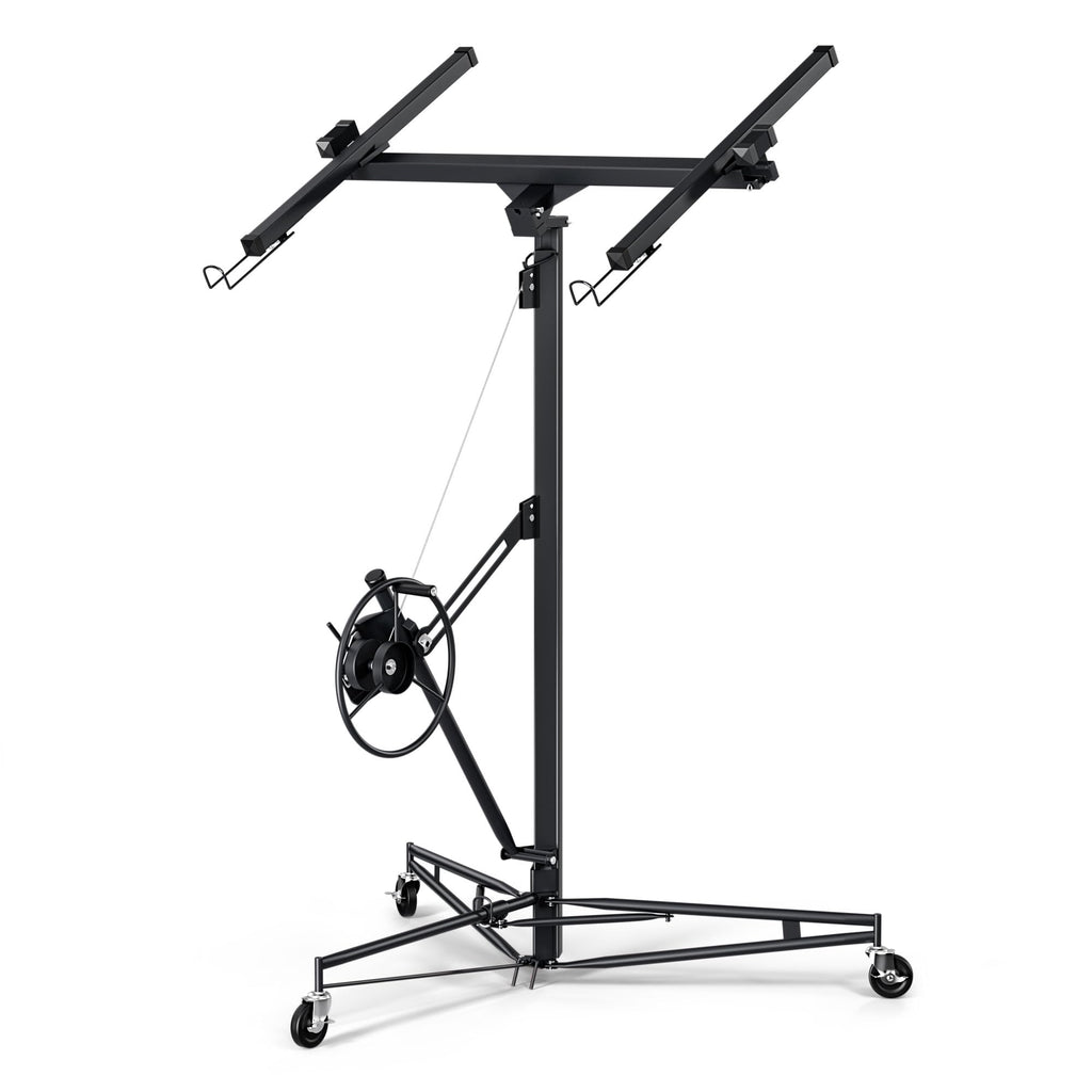 16FT Drywall Lifter Sheetrock Lift, 150 Lbs Capacity Heavy Duty Drywall Lift Panel with 3 Lockable Wheels & 360° Adjustable Telescopic Arm, Drywall Jack Lift for Home Improvement,