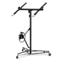 16FT Drywall Lifter Sheetrock Lift, 150 Lbs Capacity Heavy Duty Drywall Lift Panel with 3 Lockable Wheels & 360° Adjustable Telescopic Arm, Drywall Jack Lift for Home Improvement,