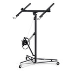 16FT Drywall Lifter Sheetrock Lift, 150 Lbs Capacity Heavy Duty Drywall Lift Panel with 3 Lockable Wheels & 360° Adjustable Telescopic Arm, Drywall Jack Lift for Home Improvement,