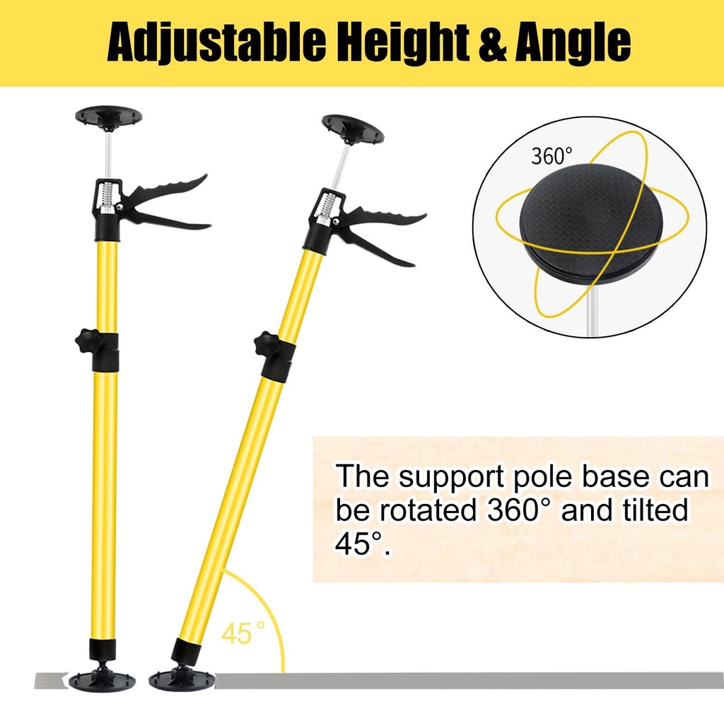 Vibeo Adjustable Support Pole Install Cabinets Tools with Bag, 3rd Hand Support Pole for Door Frame Cabinet Plasterboard, Drywall Lift Jack(2pcs,Large)