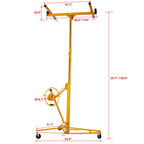 Tidyard Drywall Lift Panel Hoist Jack, 11 Foot Adjustable Telescoping Height with Built-in Winch Brake, Welded Steel Construction for Drywall Installation in Home and Commercial Use