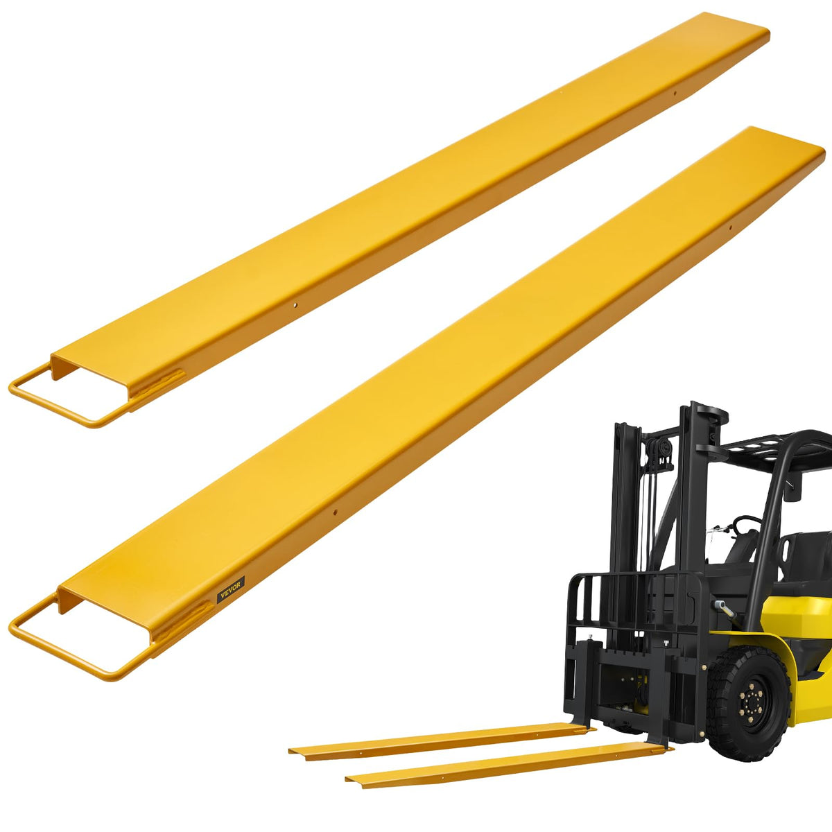 VEVOR Forklift Extensions, 96 Inch Pallet Fork Extensions 4.5 Inch Width, Heavy Duty Fork Extensions for Forklifts, 1 Pair Forklift Extensions for Forklift Truck